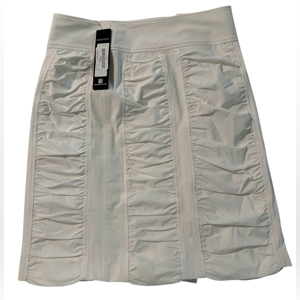 NWT Peace of‎ Cloth White Ruched Skirt - Size XS